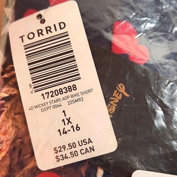 ❤️NWT VINTAGE TORRID MATCHING SET - MICKEY MOUSE TEE & POCKETS BIKE SHORT DISNEY - Picture 10 of 14